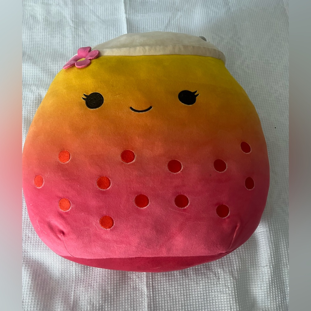 Squishmallows Pink Plush with Orange Accents